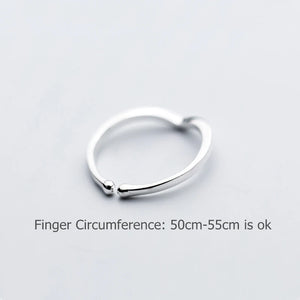 925 Sterling Silver Women's V Shape Letter Opening Ring
