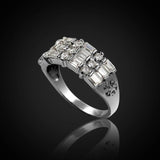 Vintage 3 Row CZ Engagement Wedding Ring Size 8