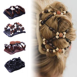 Vintage Elastic Hair Jewelry Hairpin Stretch Hair Comb Beaded Magic Clip