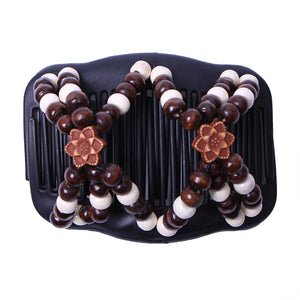 Vintage Elastic Hair Jewelry Hairpin Stretch Hair Comb Beaded Magic Clip