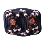 Vintage Elastic Hair Jewelry Hairpin Stretch Hair Comb Beaded Magic Clip