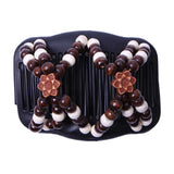 Vintage Elastic Hair Jewelry Hairpin Stretch Hair Comb Beaded Magic Clip