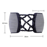 Vintage Elastic Hair Jewelry Hairpin Stretch Hair Comb Beaded Magic Clip