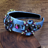 Purple Crystal Bridal Headband Vintage Style Wedding Hair Accessory