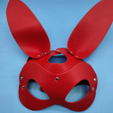 Vintage Rivet Leather Head Mask Rabbit Retro Party Head Jewelry