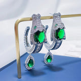 Vintage Queen Dragon Earrings Red Gem 925 Sterling Silver