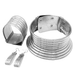 Vintage Style Acrylic Necklace Bracelet Set African Collar Bangle Kit