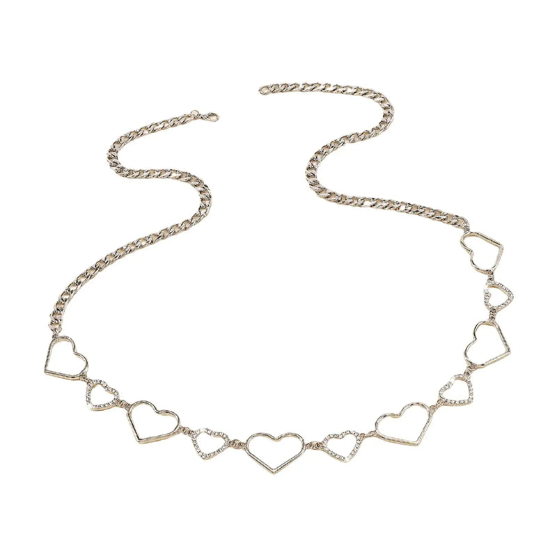Rhinestone Crystal Waist Chain Belt for Women Dress Outfit