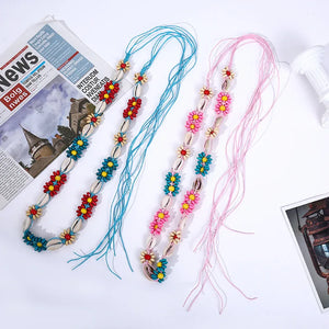 Bohemian Flower Tassel Belt Body Waistbands, Women Waist Chain Braided Belt