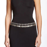 Women Waist Chain Hook Belt with Tassels Metal Belts Body Waistbands