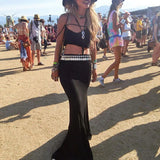 Women Waist Chain Hook Belt with Tassels Metal Belts Body Waistbands