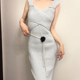 Camellia Flower Pearl Waist Chain Women