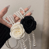 Camellia Flower Pearl Waist Chain Women