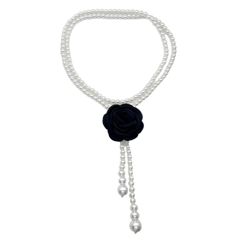 Camellia Flower Pearl Waist Chain Women