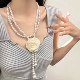 Camellia Flower Pearl Waist Chain Women