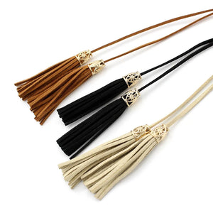 Women Waistband Dress Accessories Tassel Knotted Tie Belt Thin Waist Chain