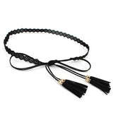Women Waistband Dress Accessories Tassel Knotted Tie Belt Thin Waist Chain