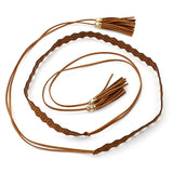Women Waistband Dress Accessories Tassel Knotted Tie Belt Thin Waist Chain