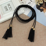 Women Waistband Dress Accessories Tassel Knotted Tie Belt Thin Waist Chain