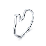 Wave Narrow Geometric Ring for Women, Charming Jewelry