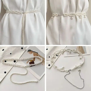 Pearl Chain Belt Wedding Waist Strap Slim Girdle Waist Belt