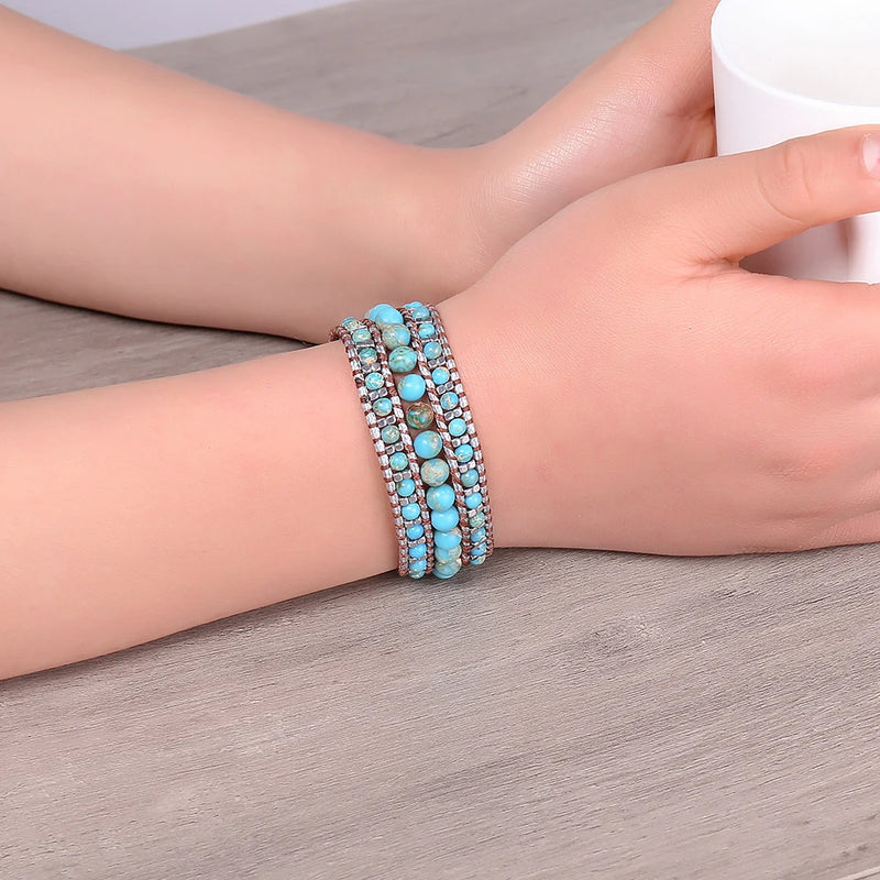 Adjustable Turquoise Bracelet for Women and Men