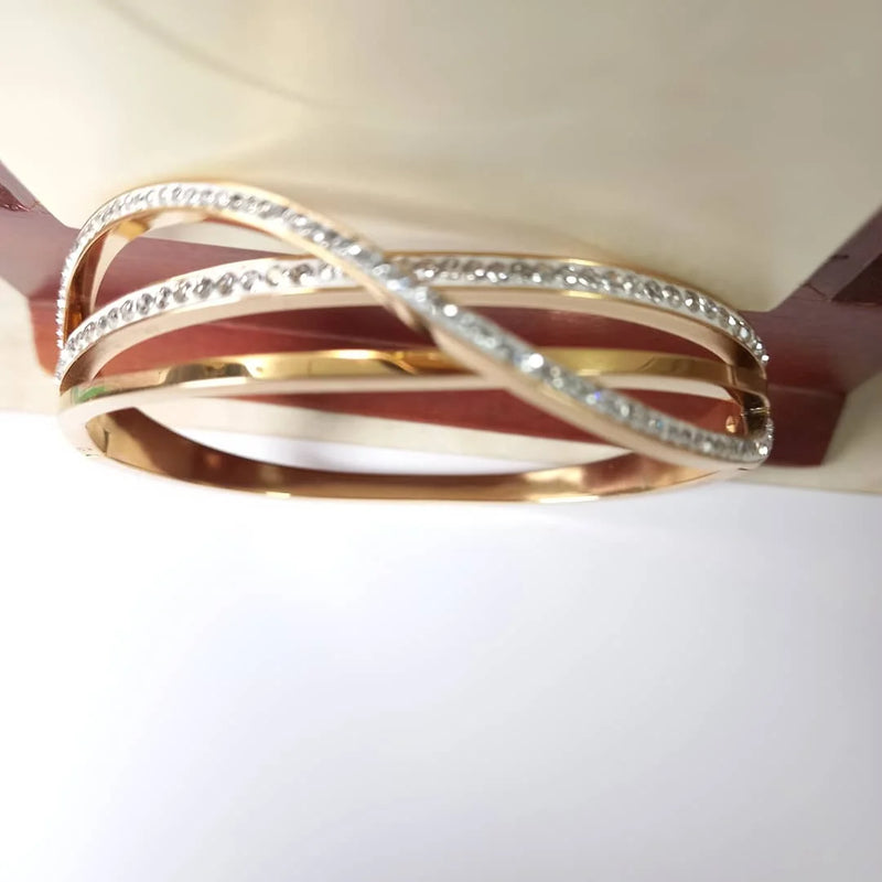 Women Bangle Bracelet Spring Stainless Jewelry