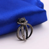 Women's CZ Zircon Paved Wedding Ring Size 6-9 Jewelry Gift