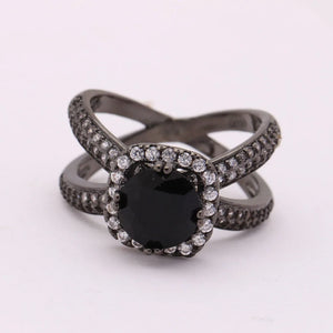 Women's CZ Zircon Paved Wedding Ring Size 6-9 Jewelry Gift