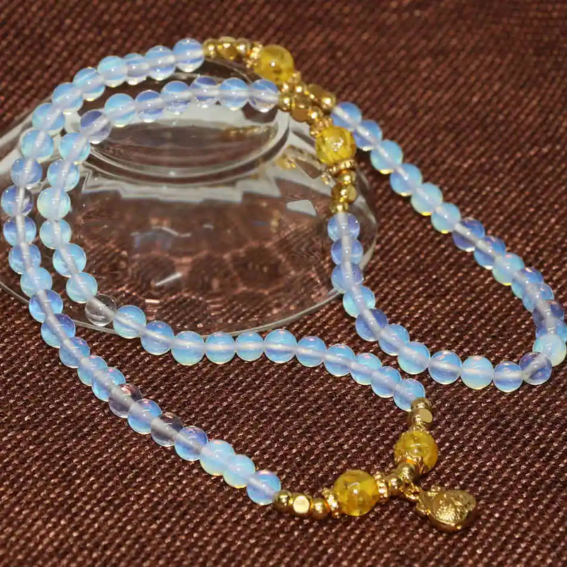 Multilayer Women's Bracelet with Opal, Cat Eye Bangle Jewelry