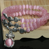 Multilayer Women's Bracelet with Opal, Cat Eye Bangle Jewelry