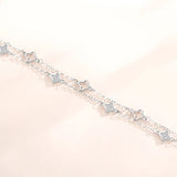 925 Sterling Silver Four Leaf Clover Rose Bracelet for Women
