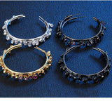 Colorful Zircon Plated Ring Earrings - Hoop Jewelry for Women