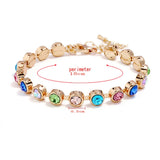 Colorful Crystal Round Metal Bracelet Geometric Circle Jewelry