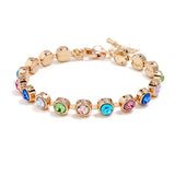 Colorful Crystal Round Metal Bracelet Geometric Circle Jewelry
