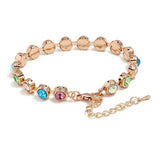 Colorful Crystal Round Metal Bracelet Geometric Circle Jewelry