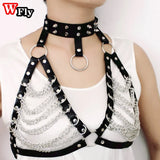 Rivet Punk Choker Collar Waist Chain Belt Body Chain