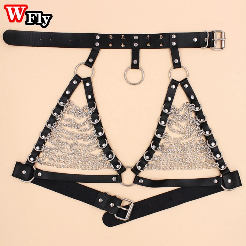 Rivet Punk Choker Collar Waist Chain Belt Body Chain