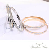 Women's Glitter Bracelet Stainless Steel Silver Hard LJ 99 S0316