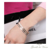 Women's Glitter Bracelet Stainless Steel Silver Hard LJ 99 S0316