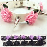 Women Sexy Harajuku Punk Choker Necklace Rivets Handmade Flower Collar