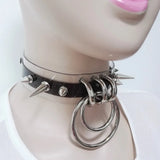 Women Leather Punk Choker Necklace Harajuku Collar Rivet Spike
