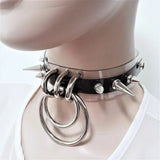 Women Leather Punk Choker Necklace Harajuku Collar Rivet Spike