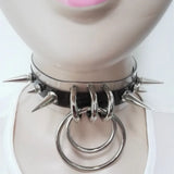 Women Leather Punk Choker Necklace Harajuku Collar Rivet Spike