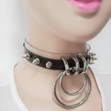 Women Leather Punk Choker Necklace Harajuku Collar Rivet Spike