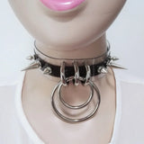 Women Leather Punk Choker Necklace Harajuku Collar Rivet Spike
