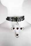 Sexy Punk Leather Choker Necklace with Cross Studs