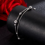 925 Sterling Silver Anklet Bead Box Chain Ankle Bracelet