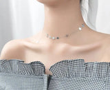 925 Sterling Silver Stars Pendant Choker Necklace