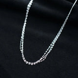 925 Sterling Silver Three-Twist Chain Long Necklace